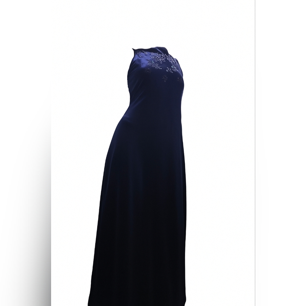 Vintage 90's Reitmans Midnight Blue Velvet Dress